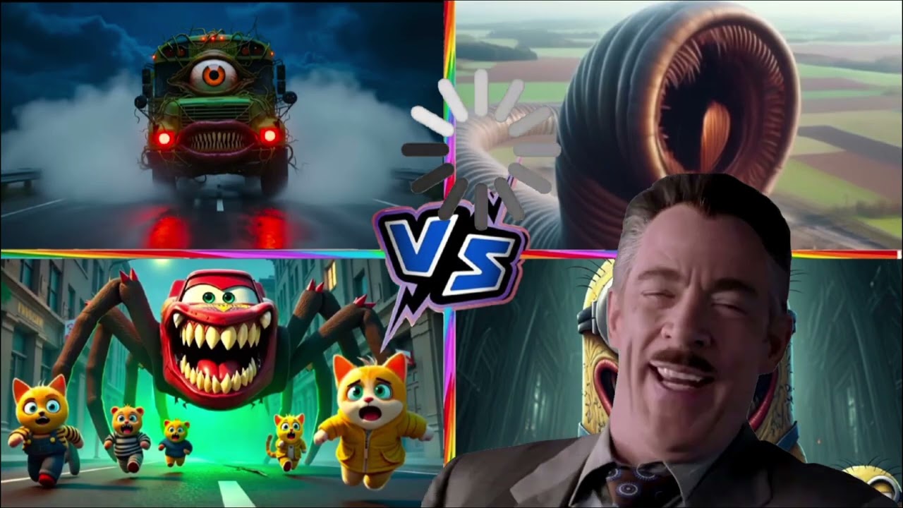 School Bus Monster vs Minion Zombie vs Erosion Worm vs McQueen  Tiles Hop EDM Rush