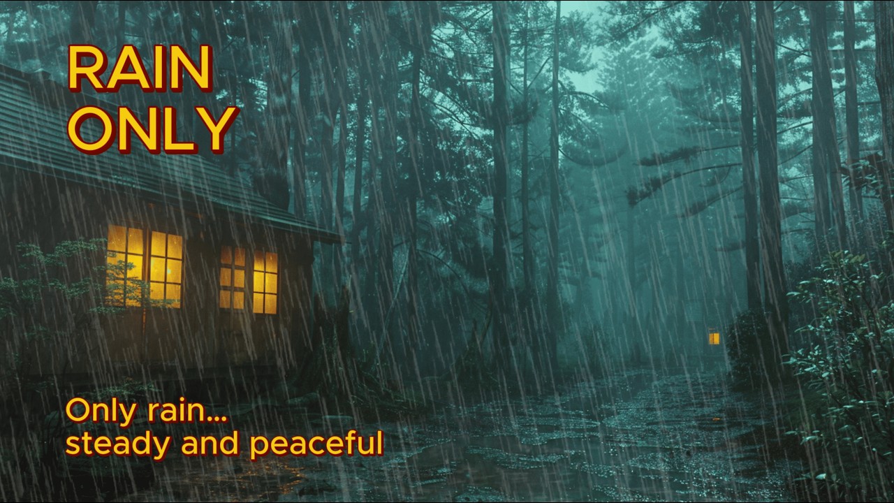 1 Hour Heavy Rain Only (No Thunder)