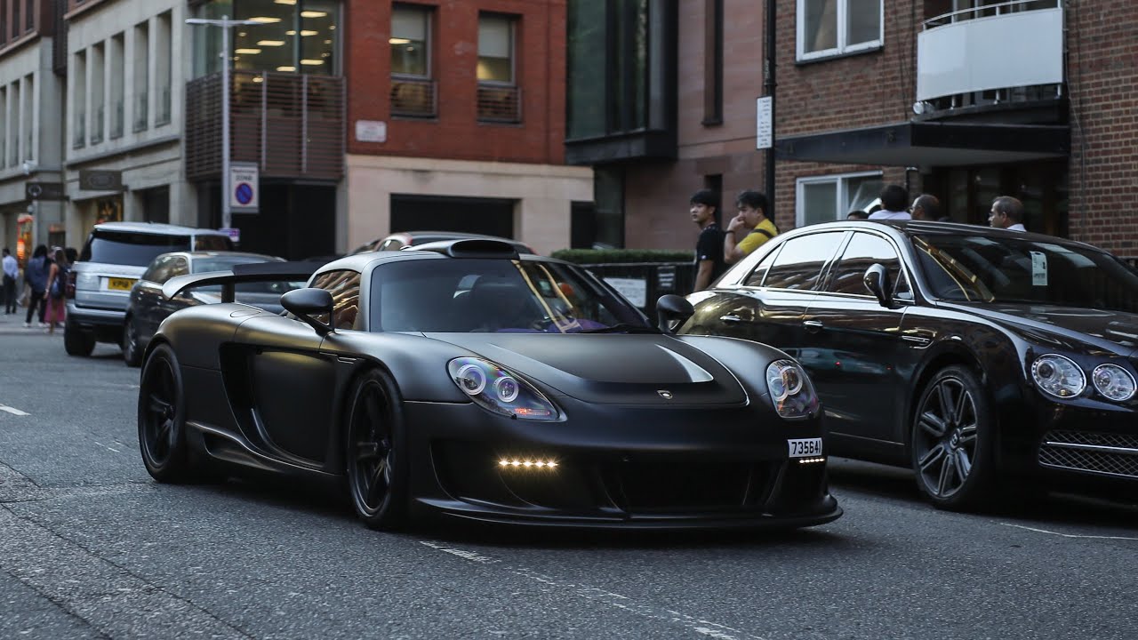 Very loud Gemballa Mirage GT driving around in London