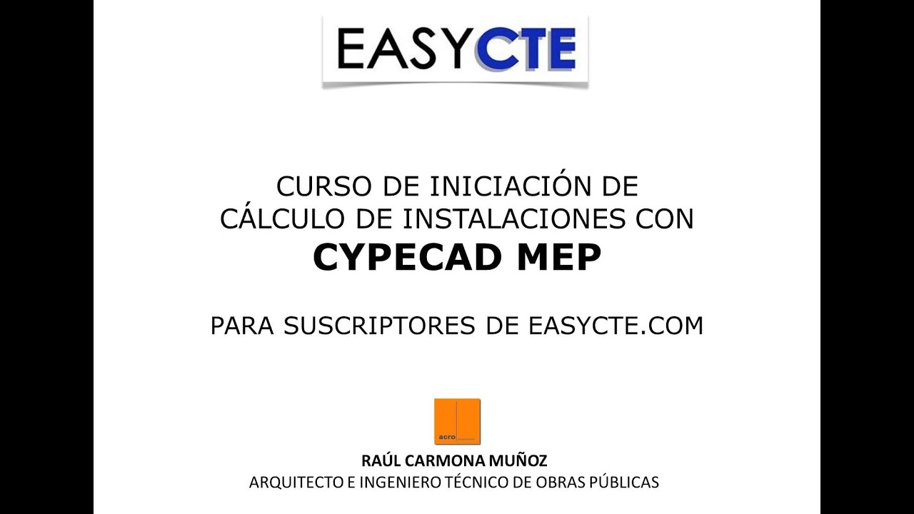 Presentación curso CYPECAD MEP de iniciación
