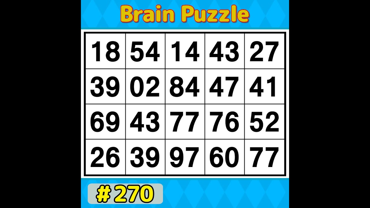 【Number Search】 Only Genius Find Them All. 《Brain training》 #270