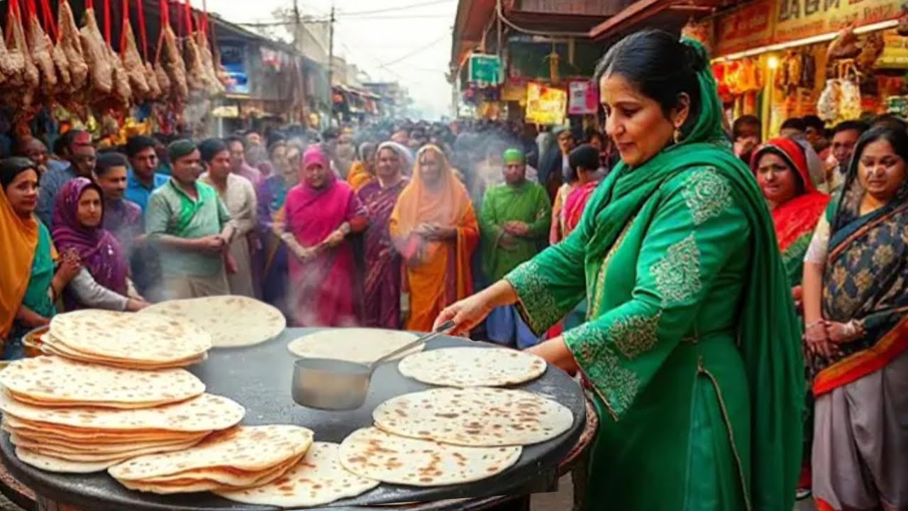 YOUNG LADY SELLING PARATHAS AT ROADSIDE | WOMEN STREET FOOD LAHORE PAKISTAN