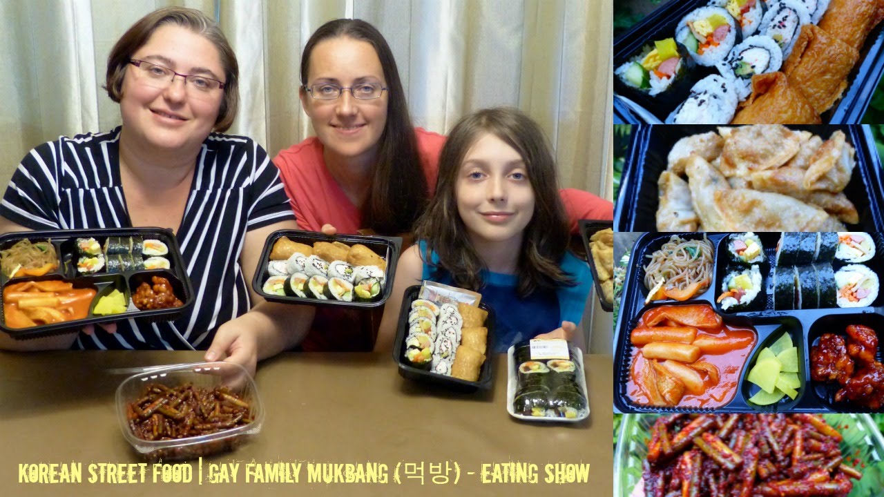 Korean Street Food | Gay Family Mukbang (먹방) - Eating Show