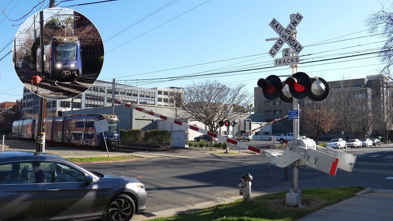 Alhambra Blvd. Railroad Crossing - SacRT Light Rail Switching Crossover | Sacramento CA