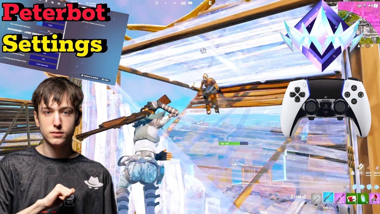 Peterbot Controller SETTINGS on PS5 Fortnite Unreal Reload + Dualsense Edge (4k 120FPS)