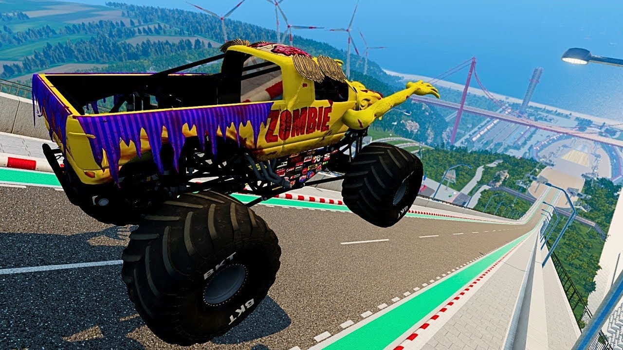 Crazy Avenger Monster Truck Stunts & Jumps in BeamNG Drive Gameplay!