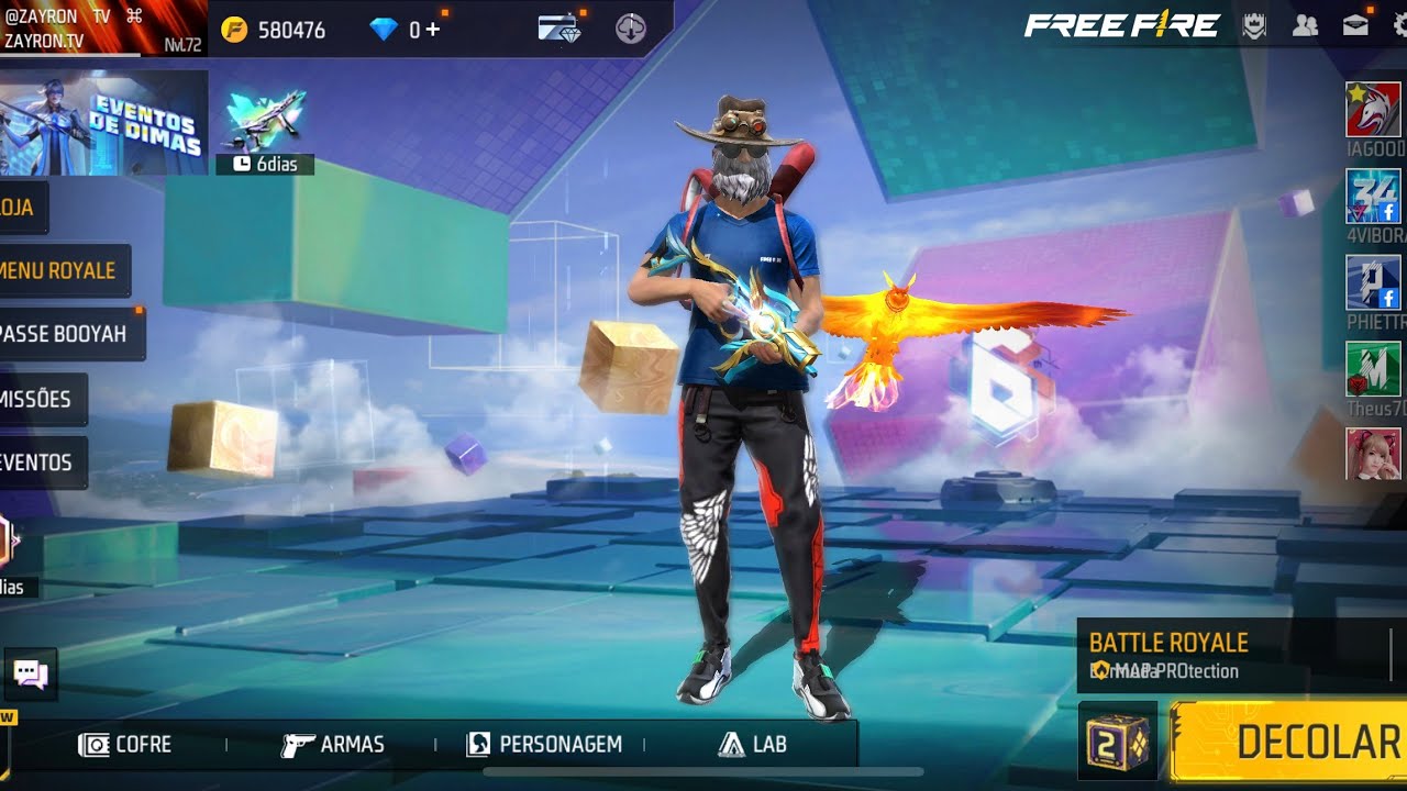 ENTREI NO FREE FIRE DENOVO DEPOIS DE 2 ANOS ! AINDA TENHO 8 CUBOS MÁGICOS 🥴