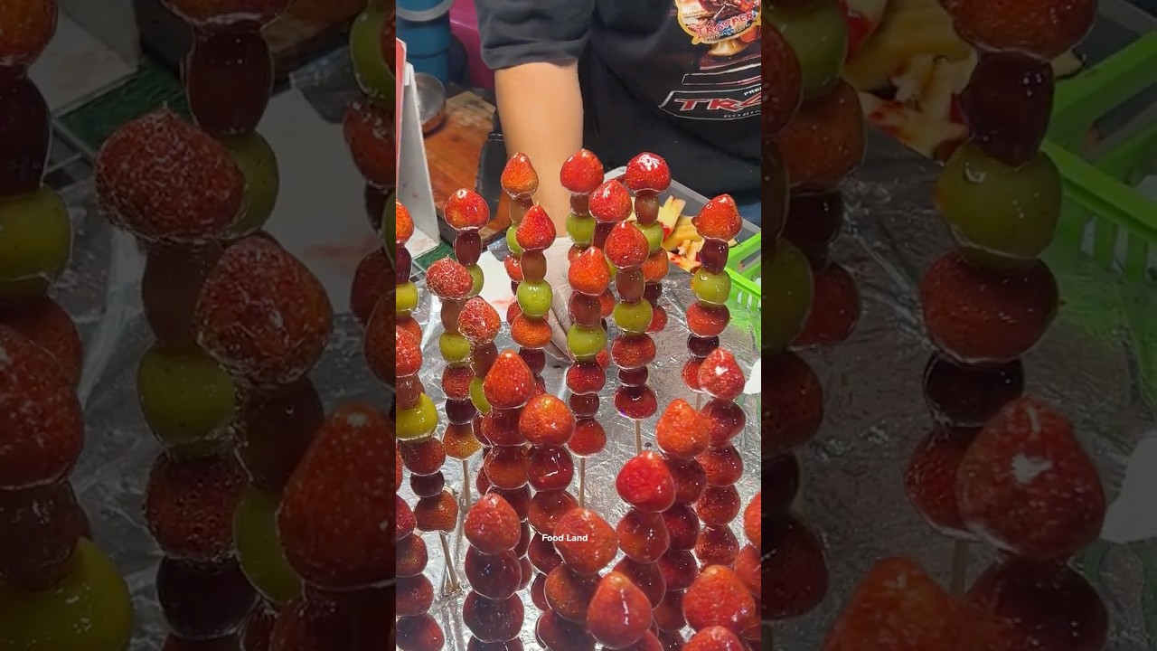 How to make tanghulu, Yummy!  #fruit #foodland #asmr