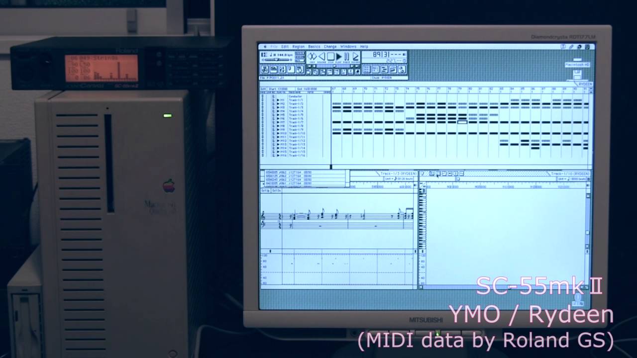 YMO Rydeen_SC-55mk2 × Mac Quadra 700 / MOTU Performer midi