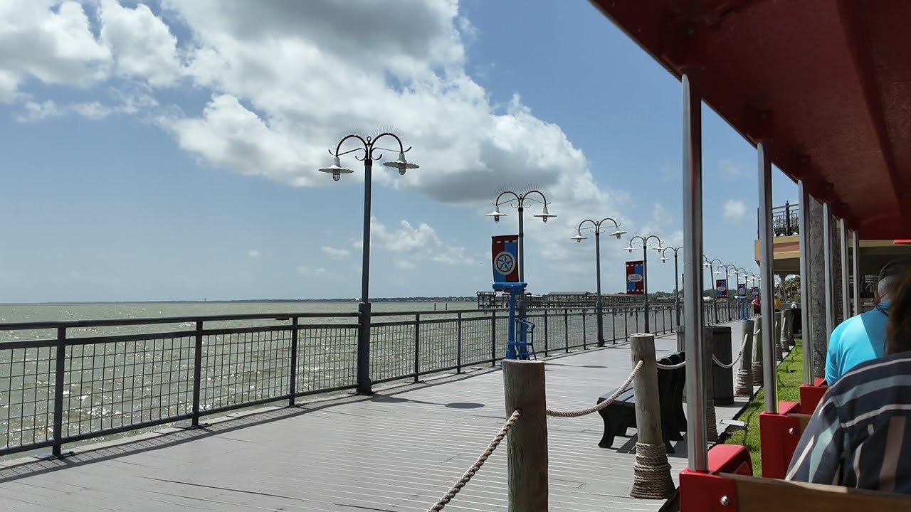 KEMAH BOARDWALK - Full Train Ride around the Boardwalk