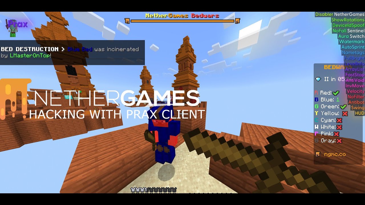 W for PRAX CLIENT - Hacking on NetherGames
