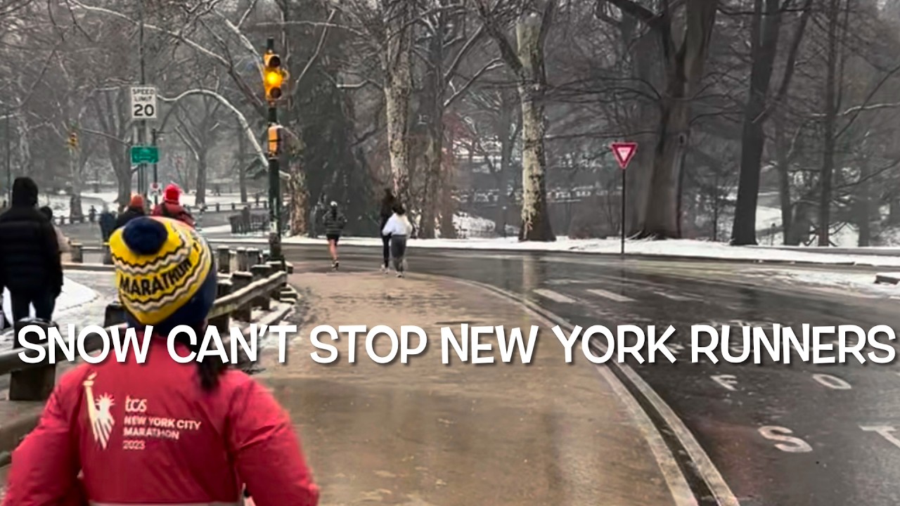 Snowy Central Park Running in New York