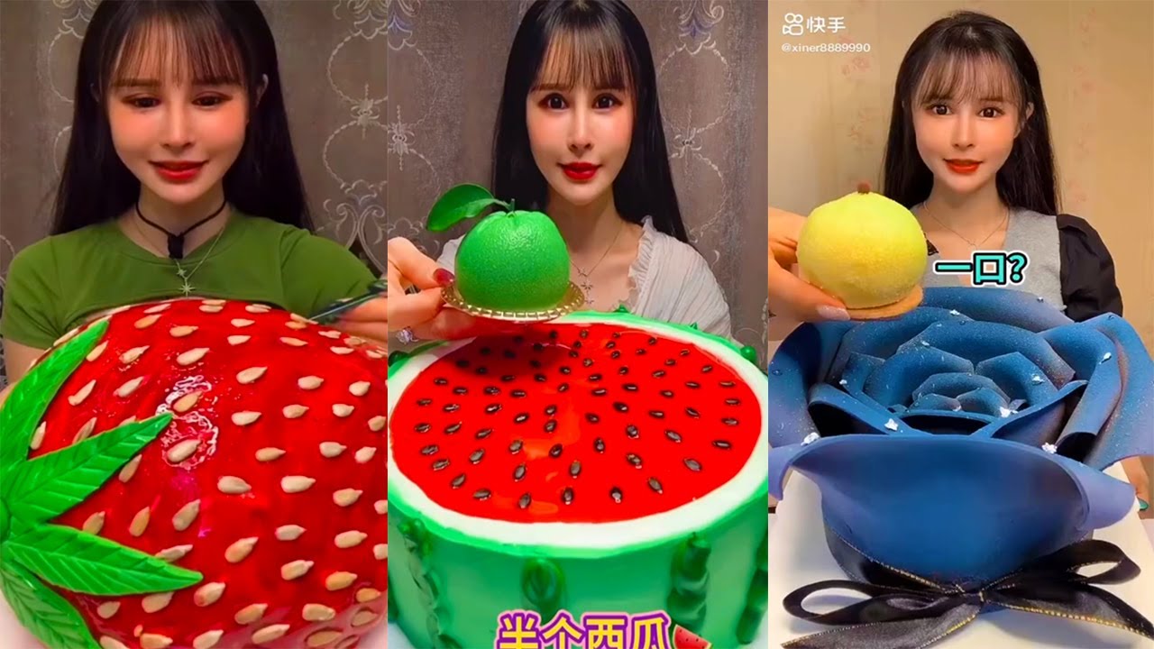 ASMR EATING MOUSSE CAKE - 디저트 - 무스 케이크 - 먹방 - DESSERT CHINESE MUKBANG