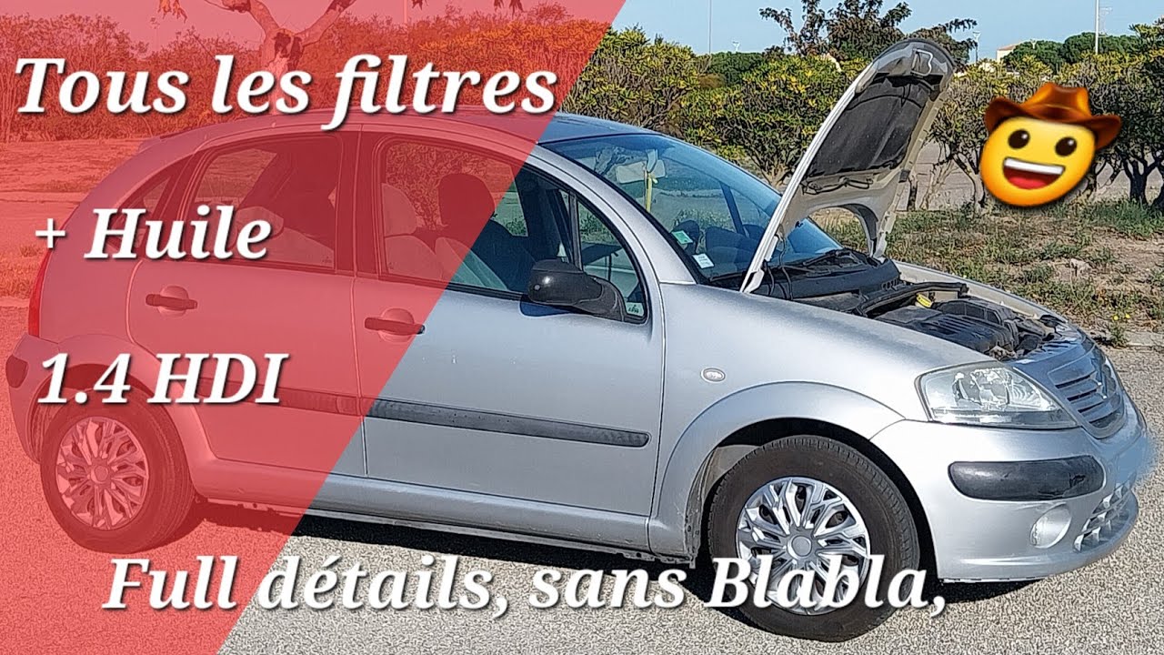 TUTO Comment Vidanger Citroën C3 1.4HDI, vidange complète Huile + tous les filtres. Full détails