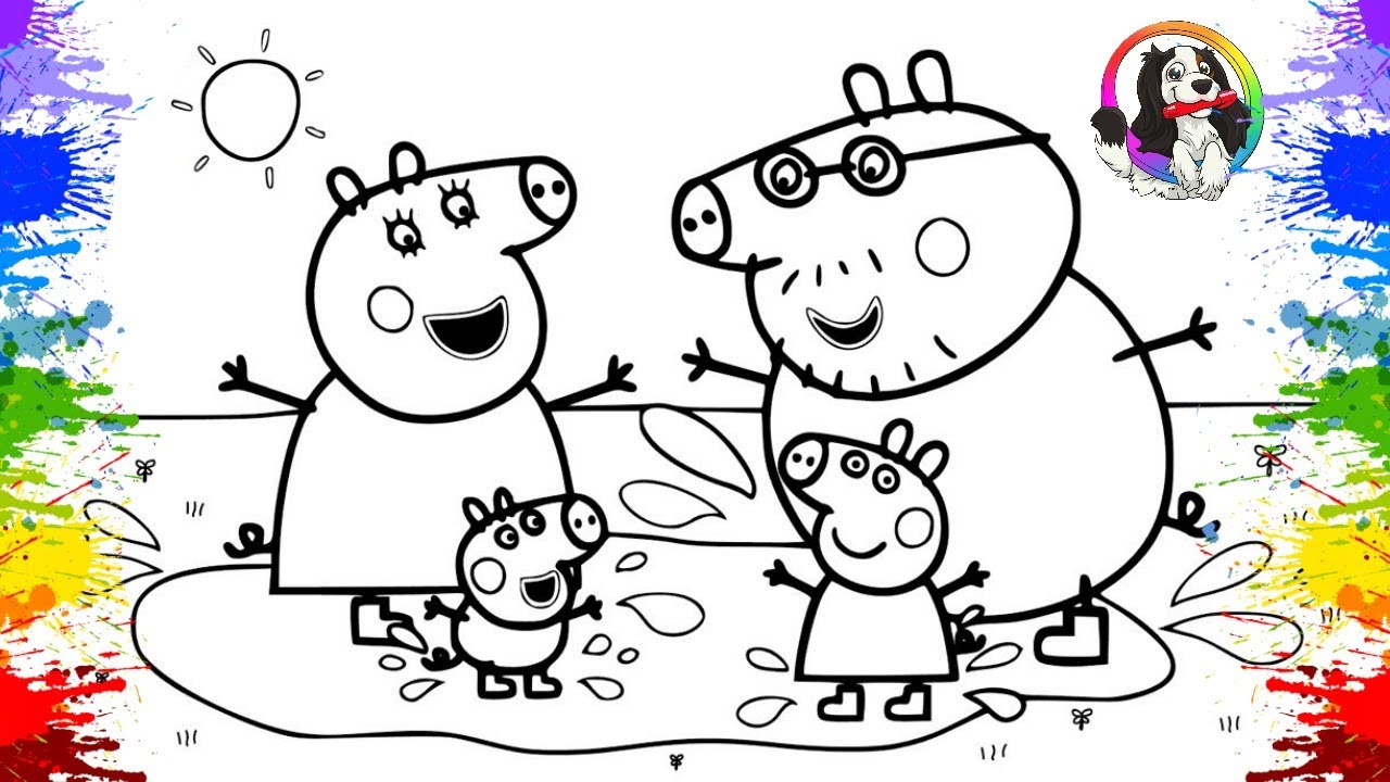 Desenho da Peppa Pig Pintar Português Brasil | Coloring Peppa Pig Learn Colors | Пеппа Свинья видео