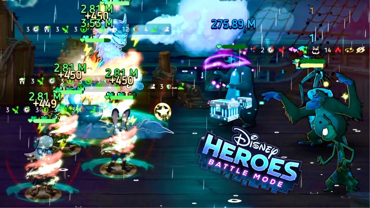 Playing Overleveled RAINBOW team in Disney Heroes Battle Mode!