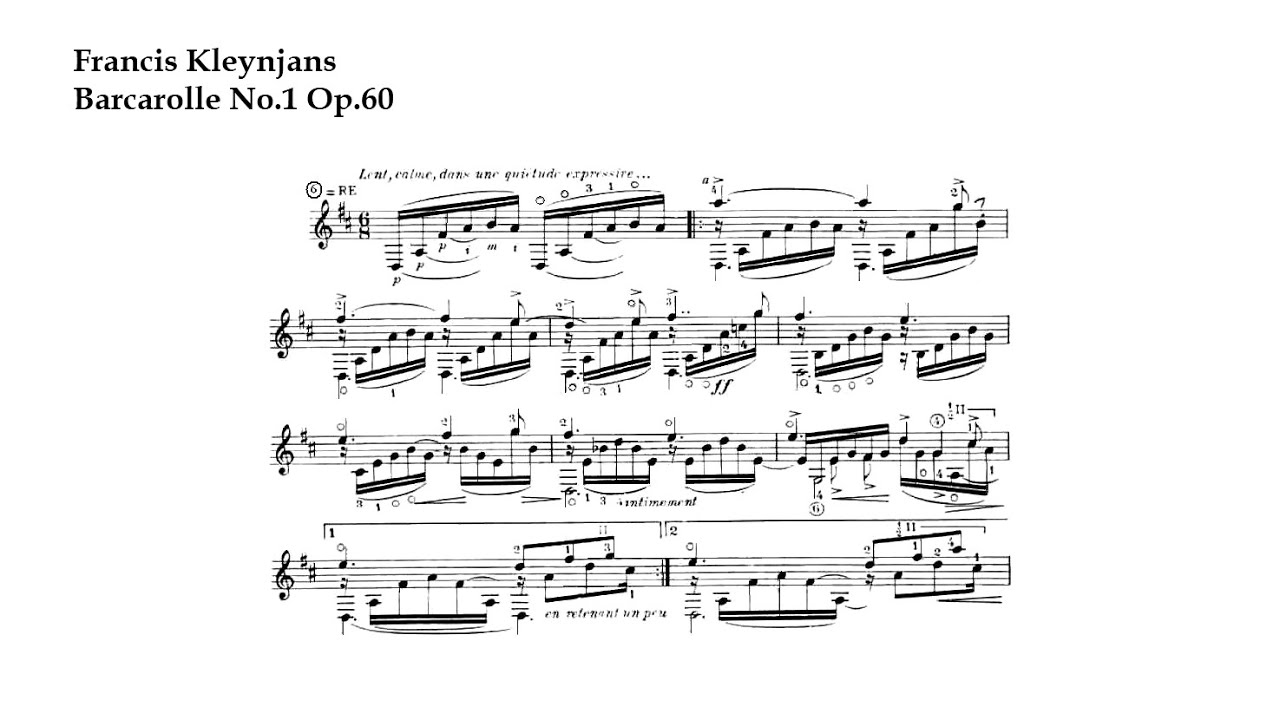 F. Kleynjans. Barcarolle N1 Op.60