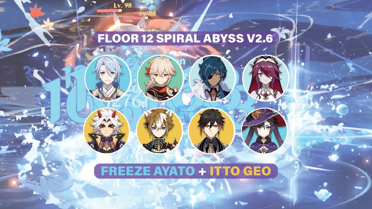 Itto and his Aniki! Freeze Ayato and Itto Geo - Floor 12 Spiral Abyss 2.6 (Genshin Impact)