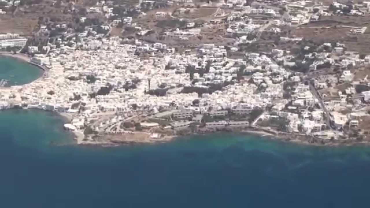 Landing at Mykonos airport.