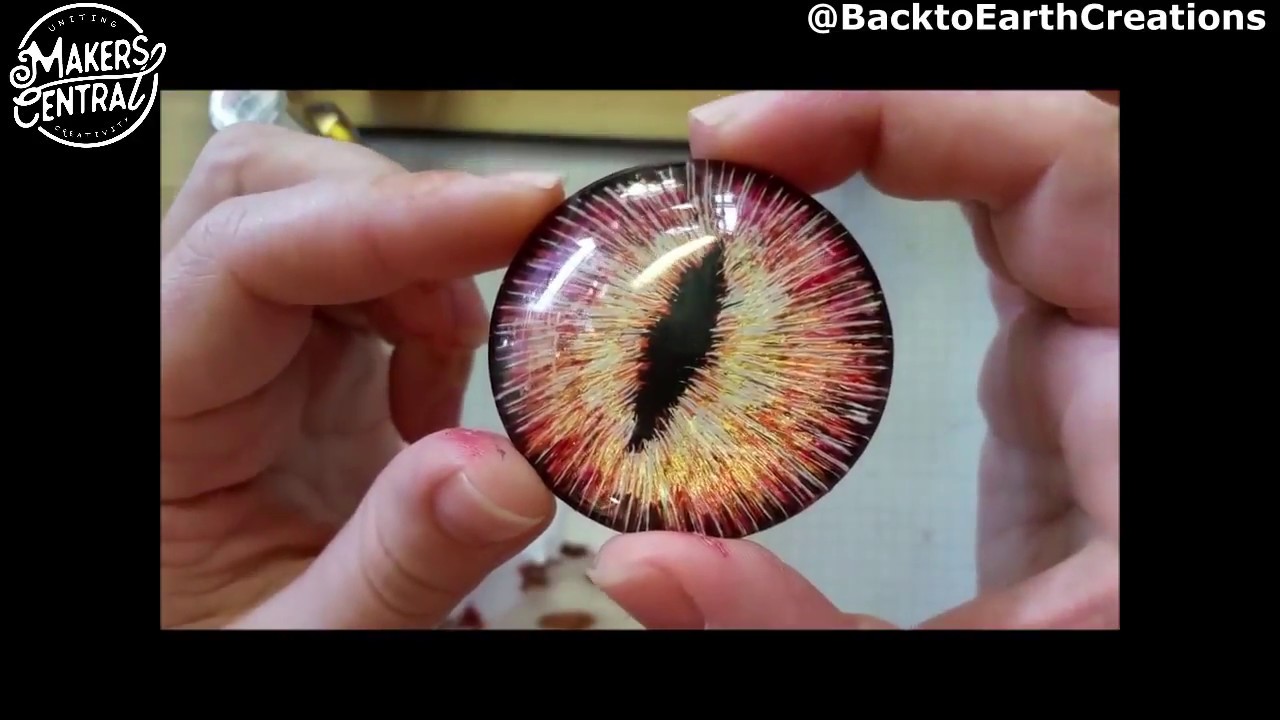 Handmade Dragon Eye Made From Glass Cabochons and Nail Polish