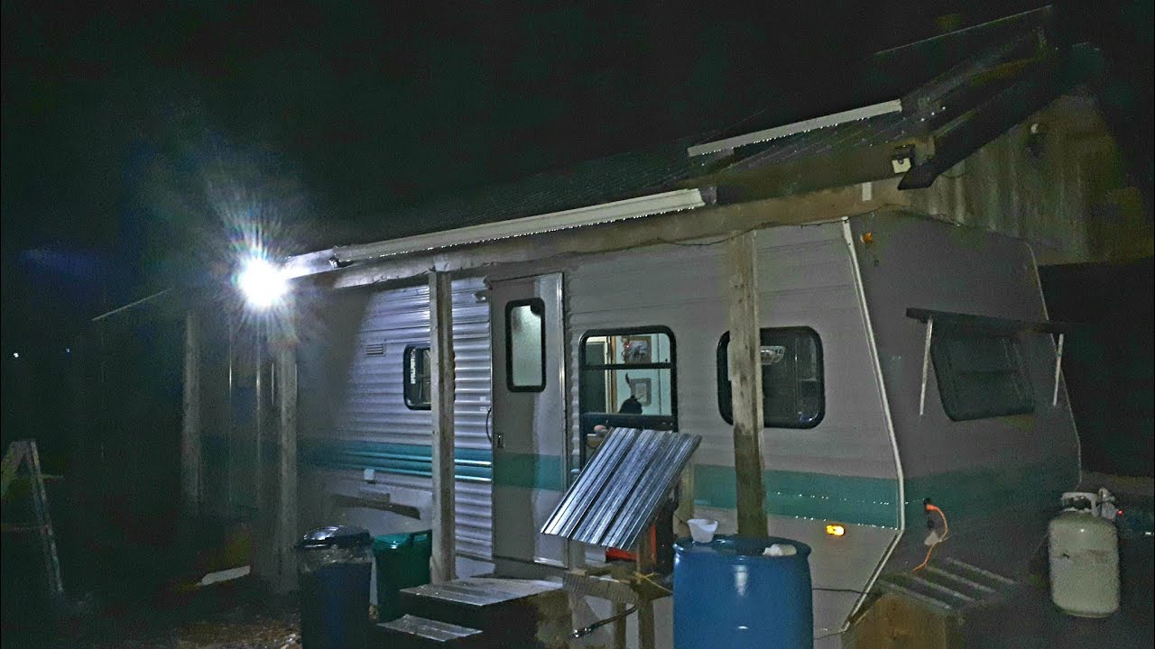 Dark, Rainy, Windy, Chilly, Full Moon at the Camper