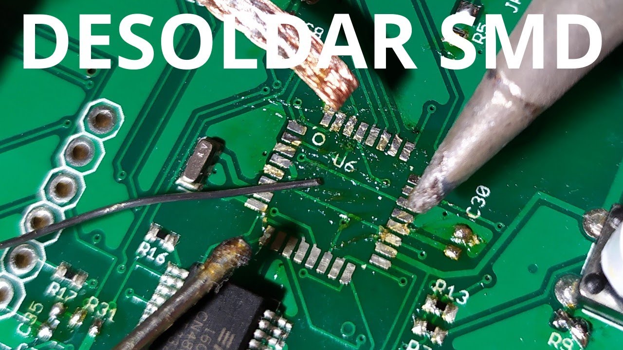 Cómo desoldar SMD con flux, malla de cobre. desoldamos un arduino (atmega328)