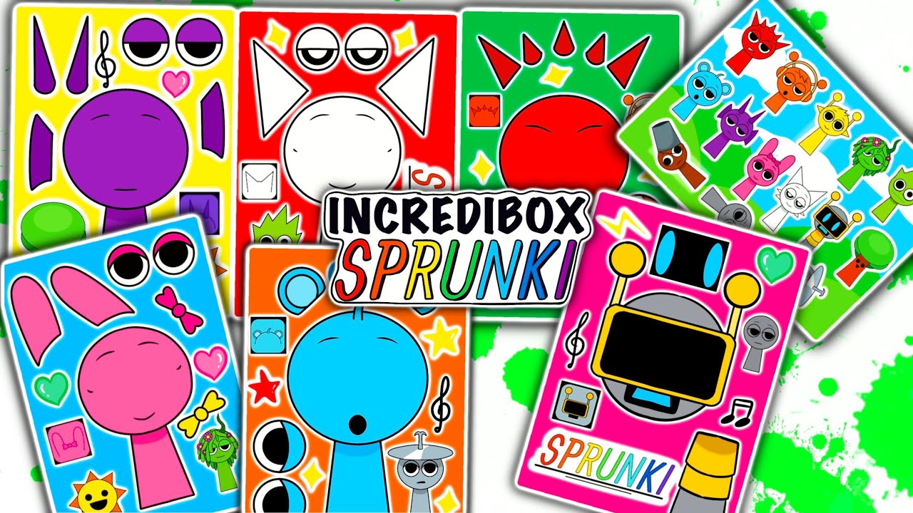 [Sticker Book] INCREDIBOX SPRUNKI Sticker 🤖, Paperdiy, Pink, Wenda