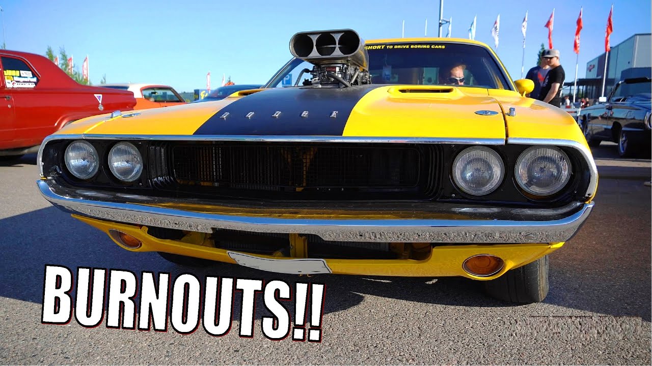 MUSCLE CARS Cruise Turns Into a V8 BURNOUT PARTY!! - Porvoo Cruising 6/2021
