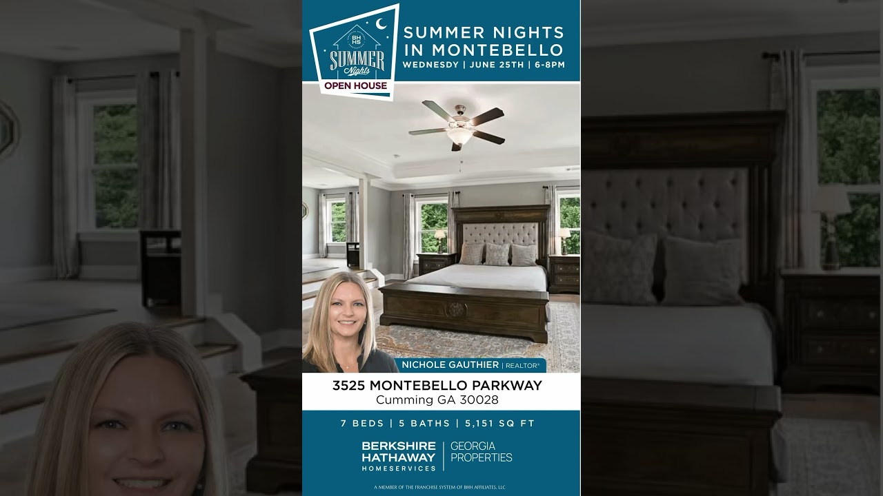 ✨Open House✨Join me Wednesday, June 25th from 6–8 PM at 3525 Montebello Parkway, Cumming, GA 30028