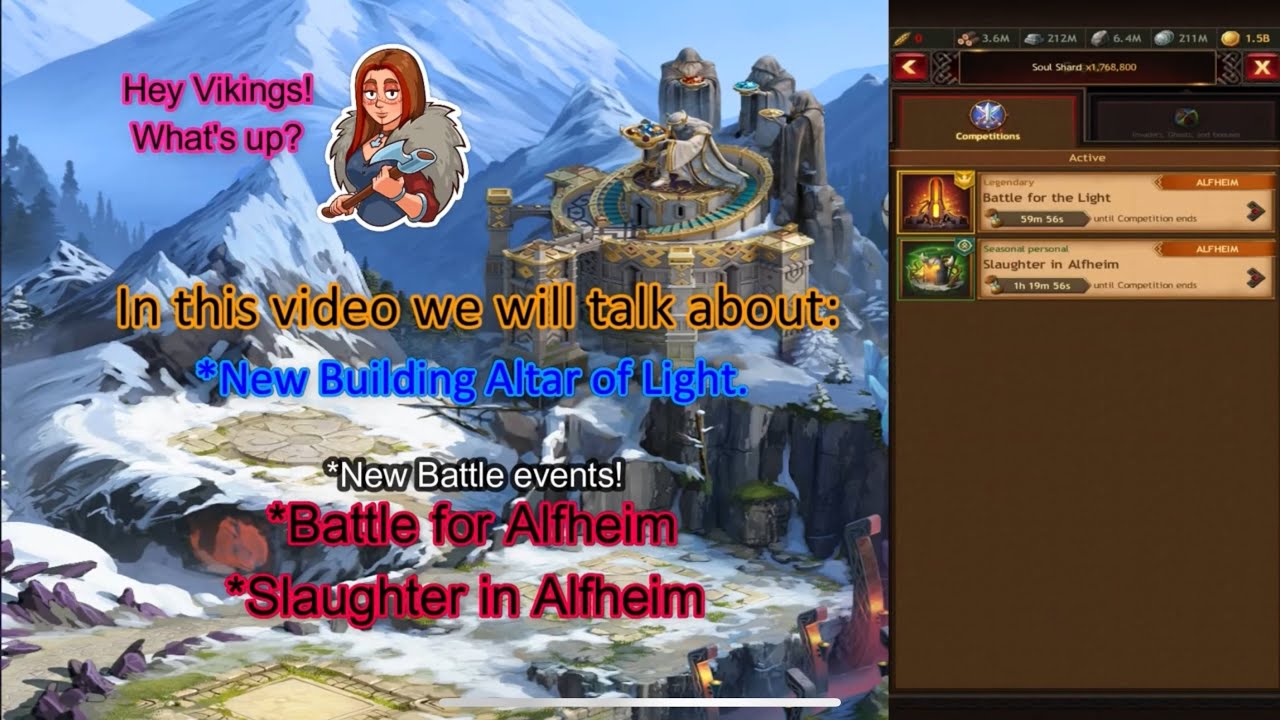 Altar of Light and Battle for Alfheim details! Vikings: War of Clans