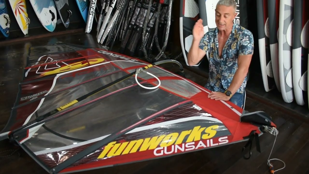 Montaje completo de vela windsurf con cambers.