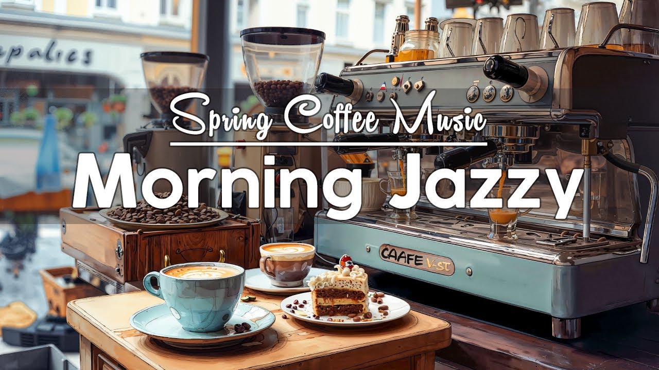 Утренний джаз вживую ☕ Весенняя кофейная атмосфера в уютном кафе с элегантным джазом для релаксации