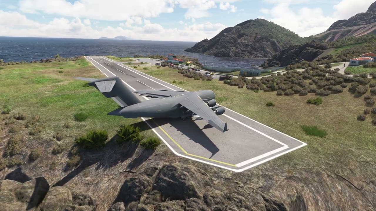 Boeing C-17 Globemaster III Departure from One of the World’s Smallest Airports