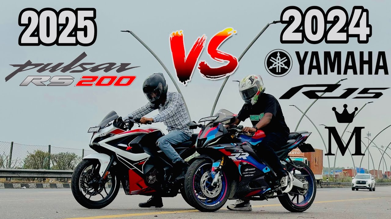 2025 pulsar rs200 vs yamaha r15m drag race