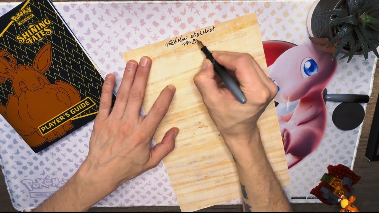 ASMR Pokemon TCG 🎴 Wishlist Pt3 - Fountain Pen ✒️ & Papyrus 📜 ( Whispered & Mid-Tone )