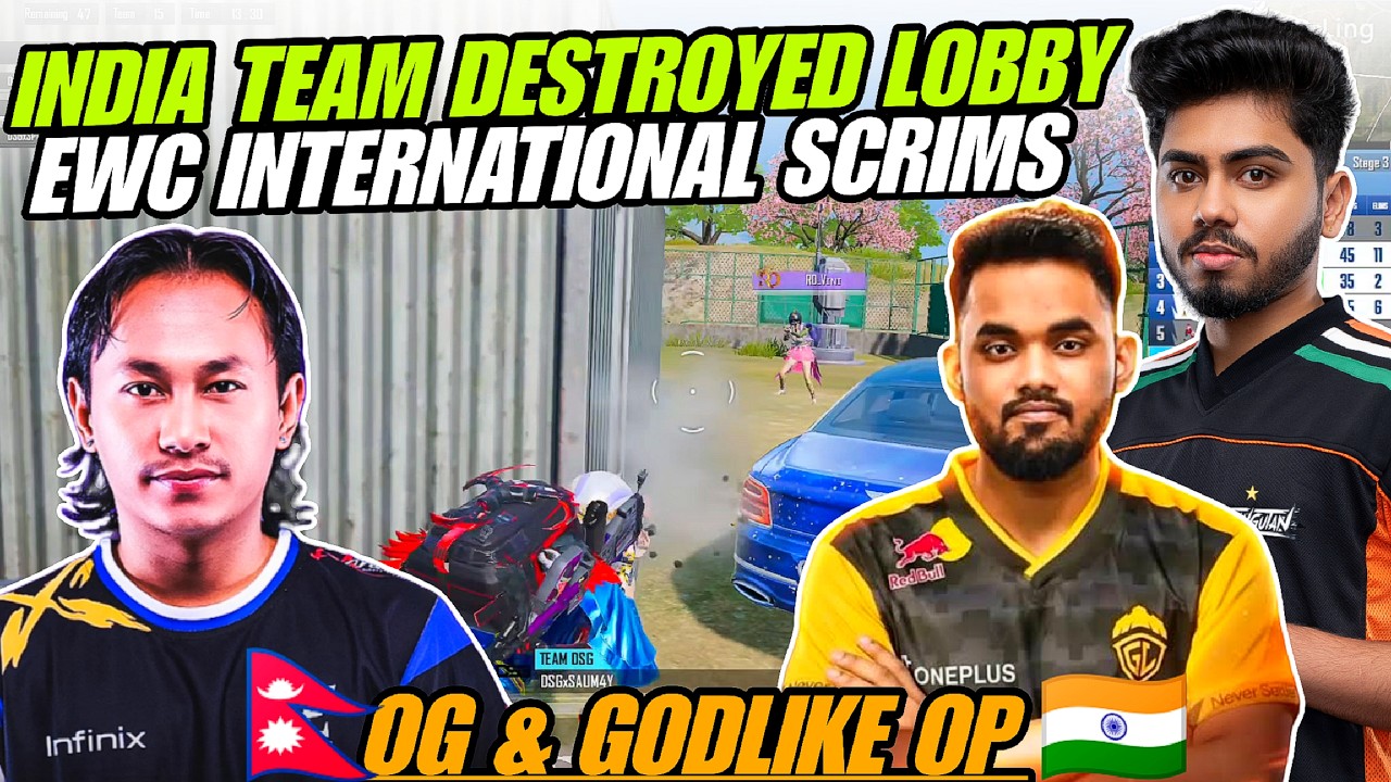 India Team OG & GodLike Destruction in International Scrims 🇮🇳 KONG CREW & DSG Playing EWC Scrims