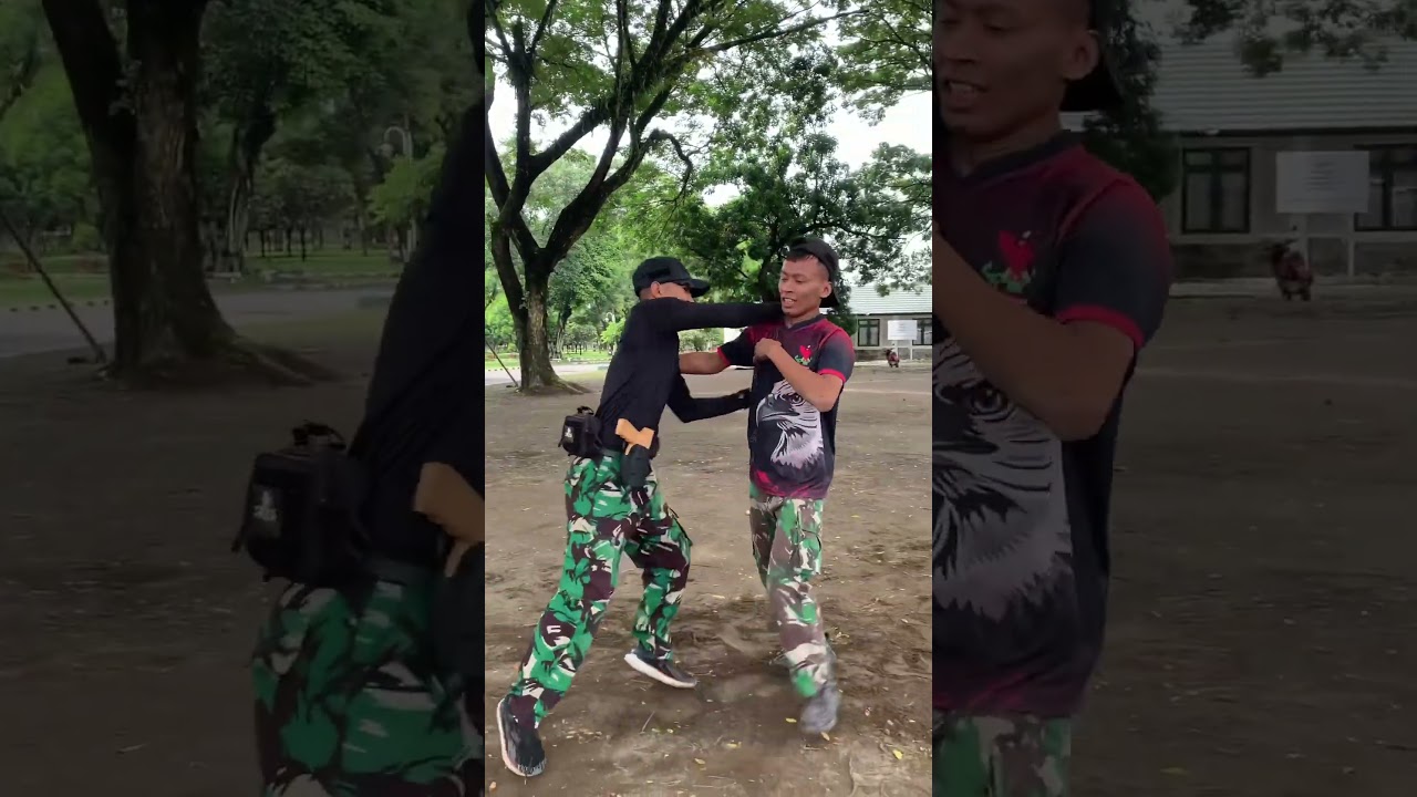 Mengatasi penodongan dengan senjata tajam #fypシ゚  #beladiri  #viralshorts
