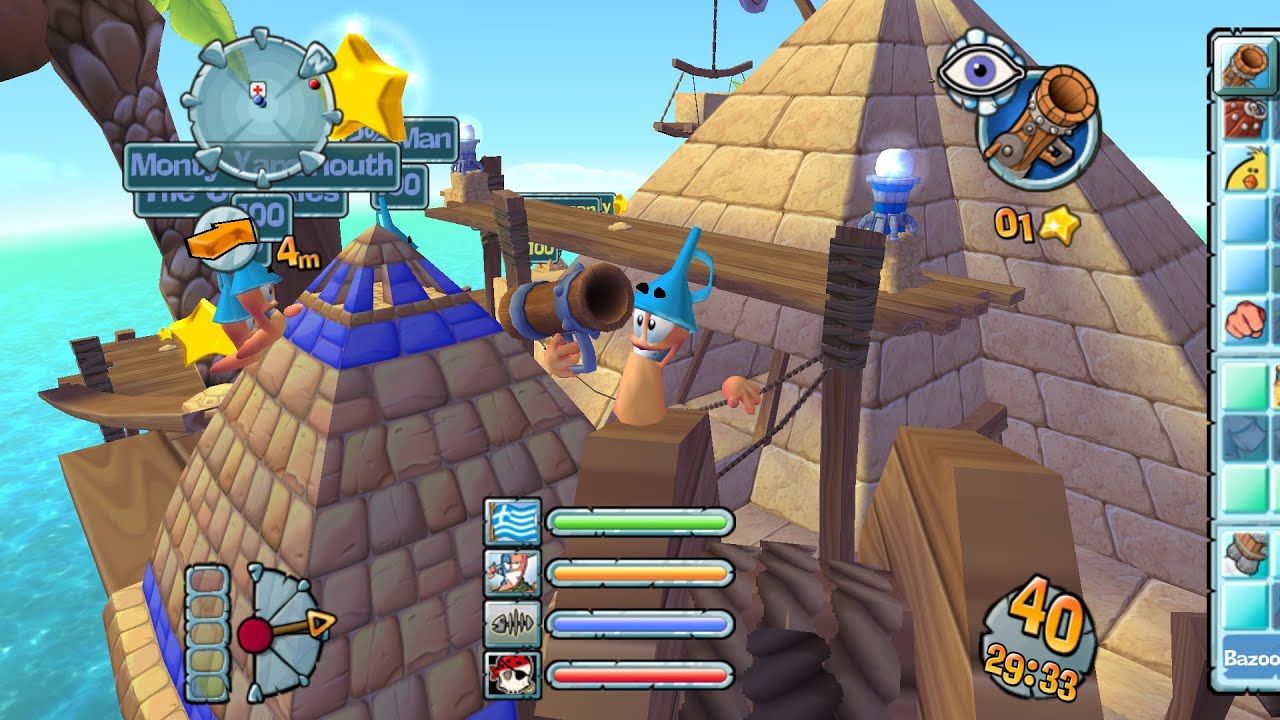 Worms Forts: Under Siege - 4 Team War!
