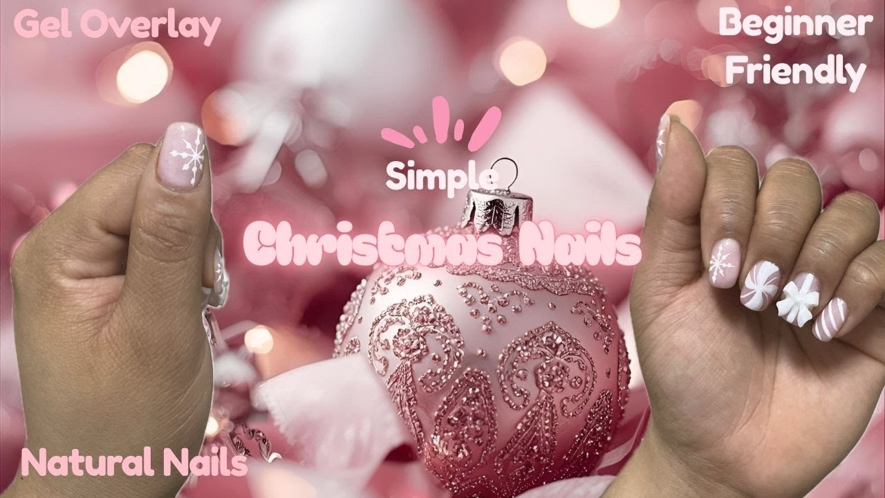 🎄✨ My First Christmas Nail Set of the Season | Festive Pink & White ❄️💅