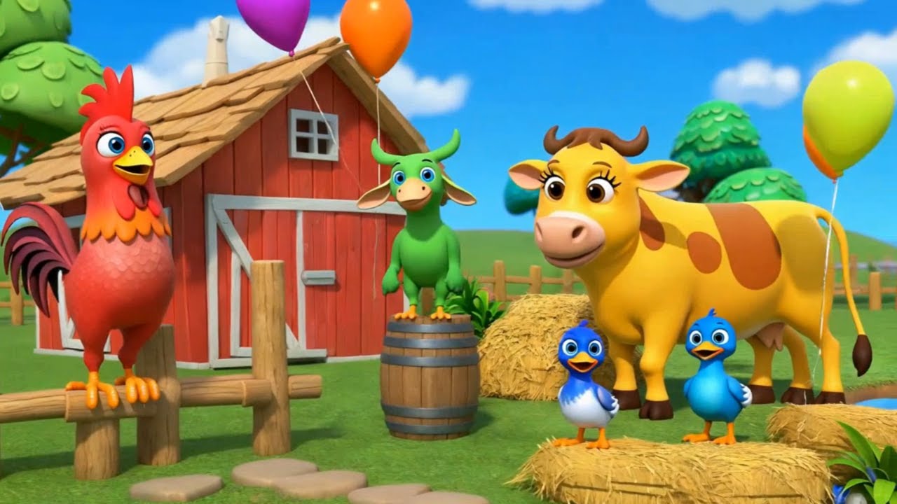 Rainbow Farm Parade! 🐷🎶 | Colorful Animal Music Adventure for Kids