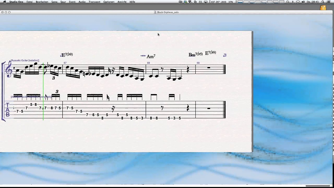 Black Orpheus solo in notation and TAB