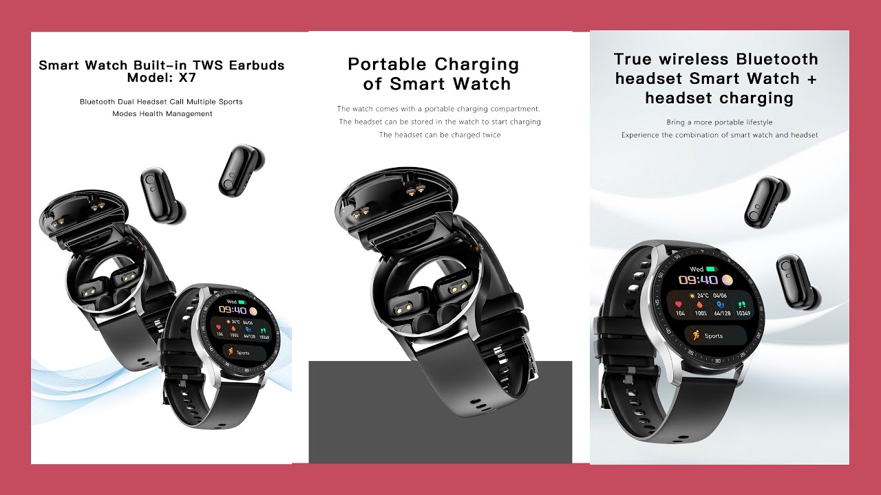 Smart watch X7 with earbuds unboxing and setup