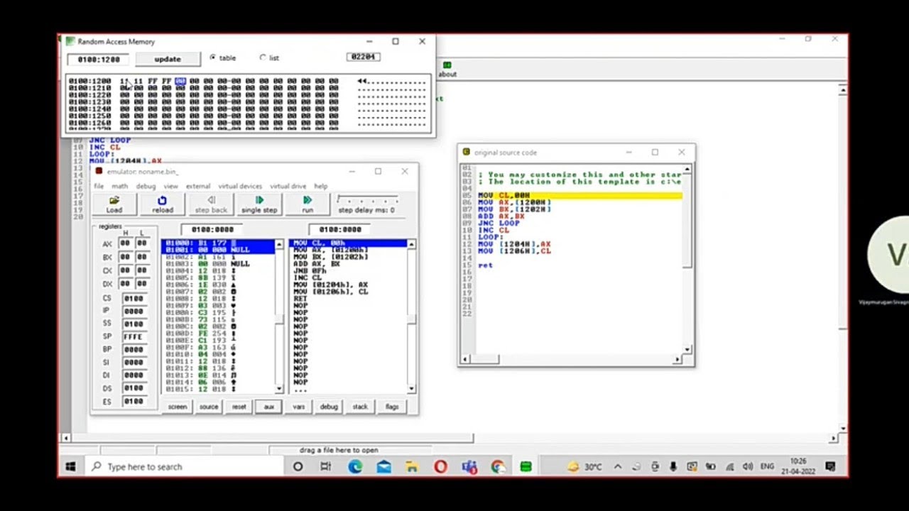 How to Install EMU 8086? | How to Simulate 8086 Program? | S VIJAY MURUGAN | Learn Thought