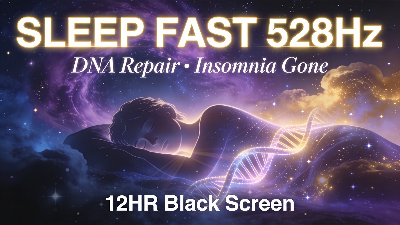 528 Hz Deep Sleep 🌙  Music | Insomnia | Stress | Black Screen |