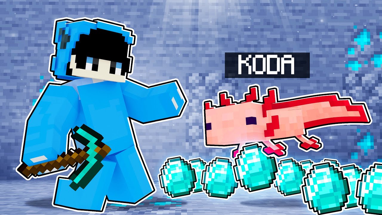 Playing Minecraft as a HELPFUL Axolotl!
