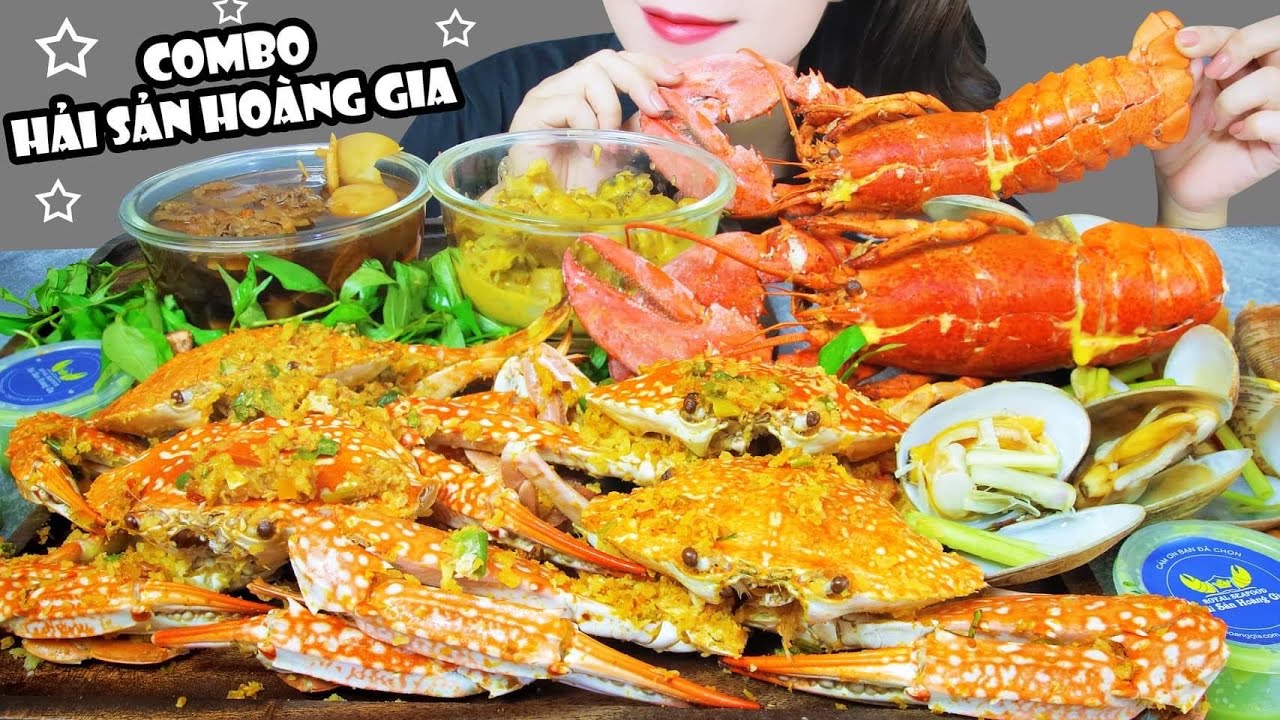 ASMR ROYAL SEAFOOD COMBO ( HAPPY 20/10 ) CRAB , ABALONE , GEODUCK , LOBSTER EATING SOUNDS| LINH-ASMR