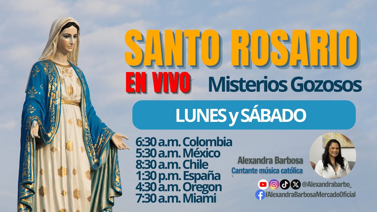 Santo Rosario Diario, lunes y Sábado, 09 de Febrero de 2026 #SantoRosario #MisteriosGozosos