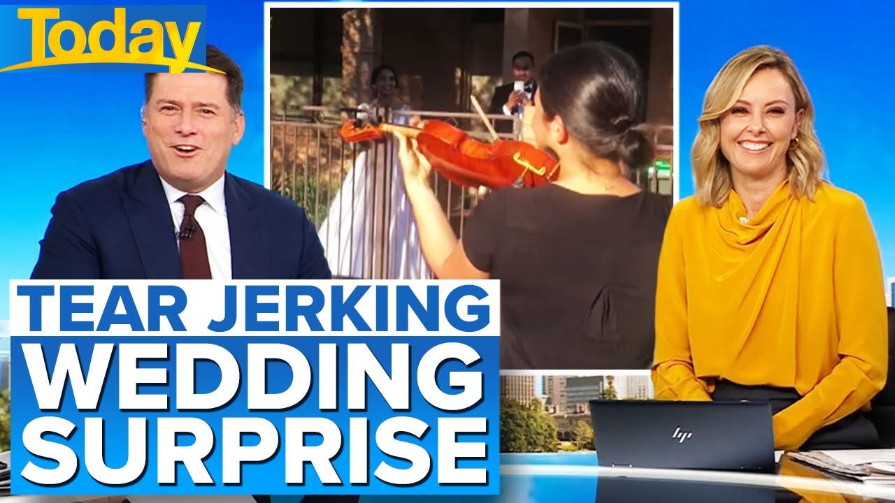 Violinist serenades newly married lockdown couple | Today Show Australia