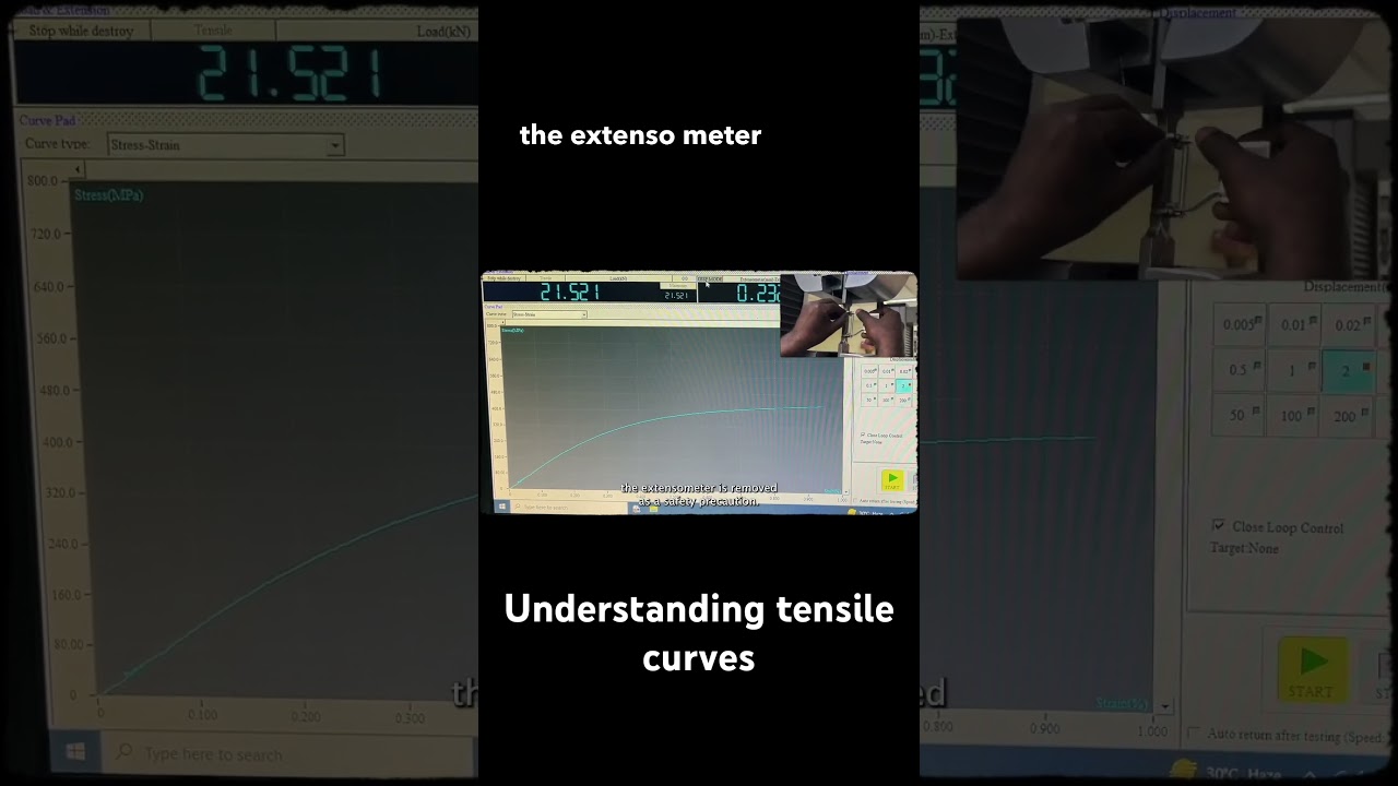 Understanding stress strain curves for metals.    #shorts #tensile #metaltesting #microlabtesting