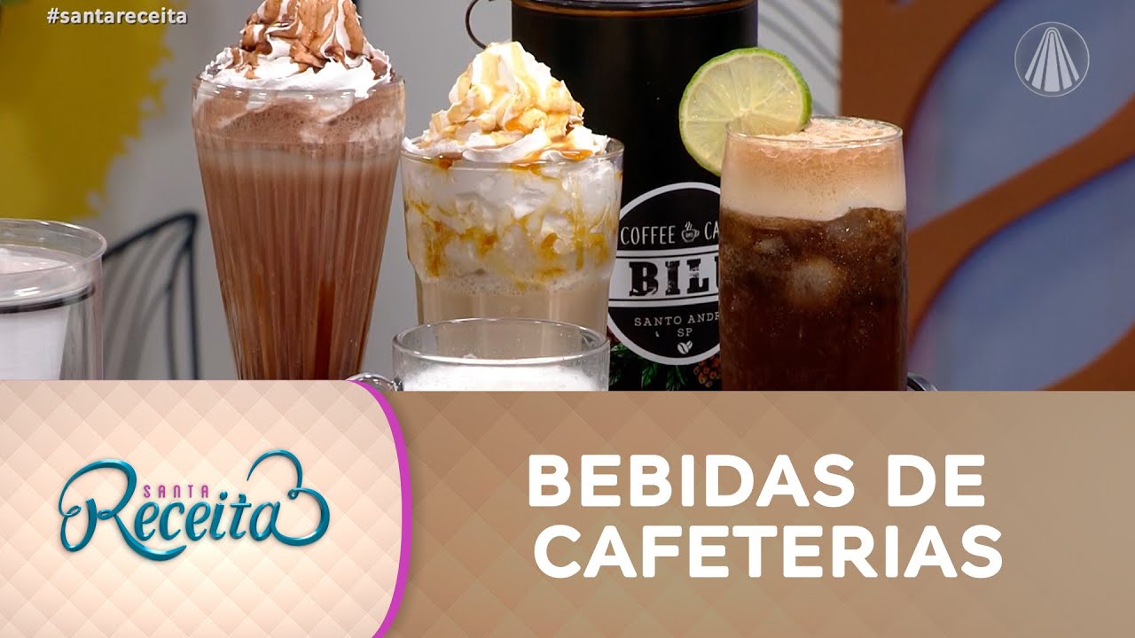 Bebidas de cafeterias: preparo SIMPLES E POUCOS INGREDIENTES